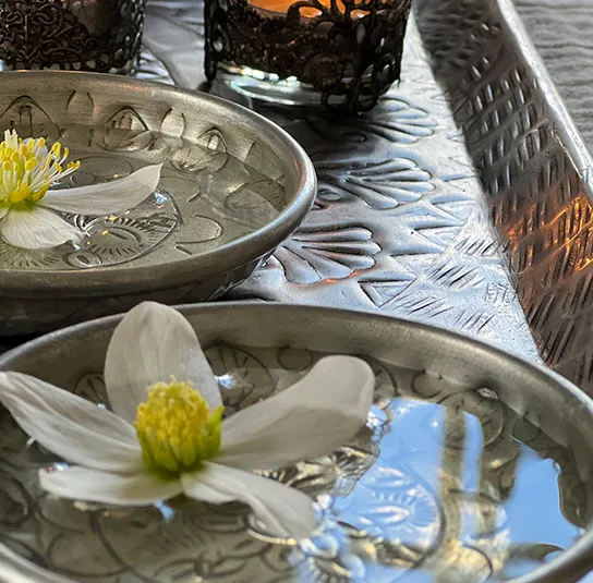 Schälchen Metall silber, Schwimmschale für Teelicht – Bild 8