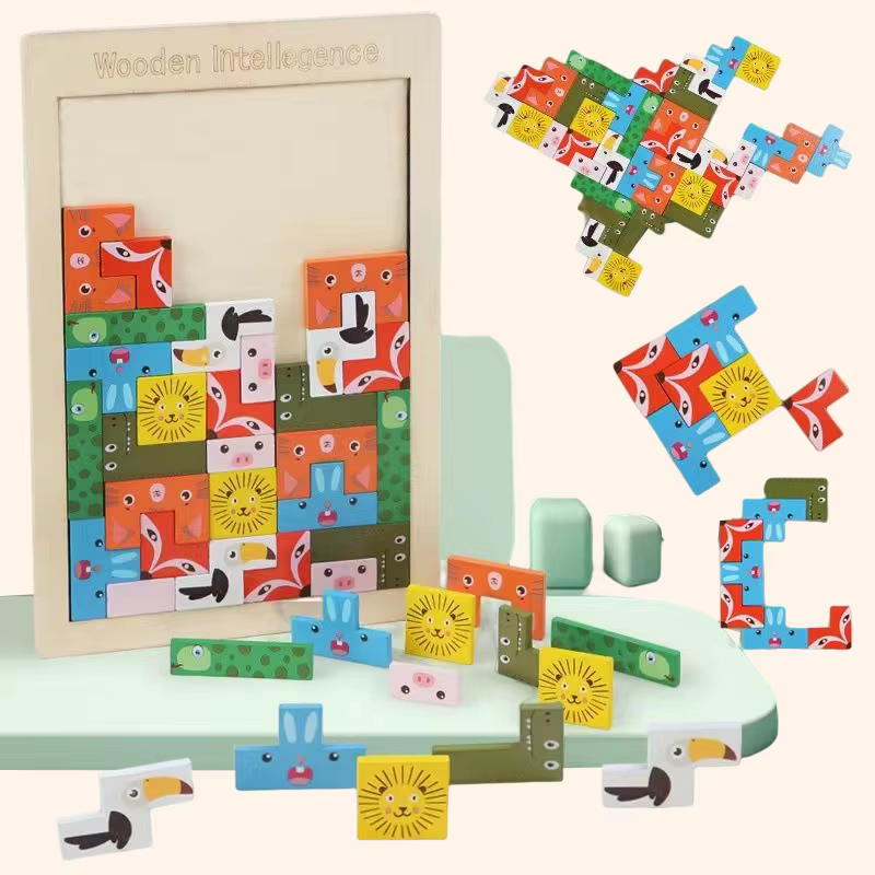 3D Holz Puzzle Spielzeug: Farb- und Formerkennungsspiele zur Gehirnentwicklung für Kinder – Bild 7
