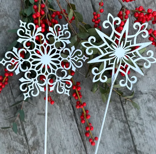 Stern zum Stecken weiß antik – Bild 7