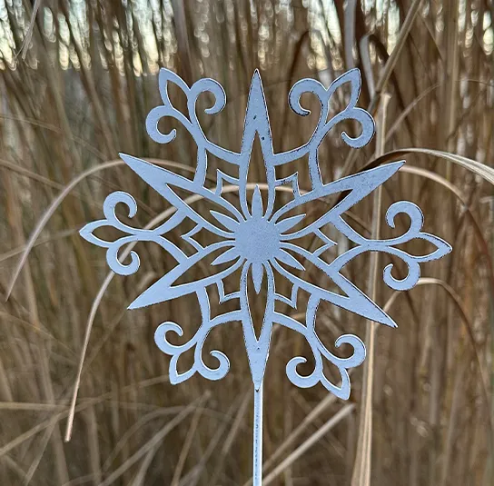 Stern zum Stecken weiß antik – Bild 4