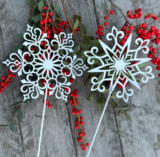 Stern zum Stecken weiß antik – Bild 3