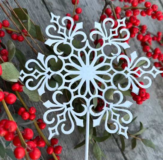 Stern zum Stecken weiß antik – Bild 5