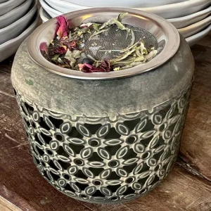 Stövchen Olive klein mit Edelstahlsieb