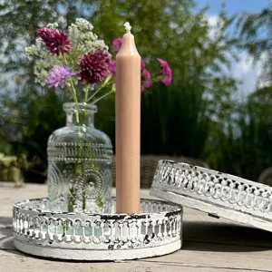 Teller, Tablett antique weiß rund