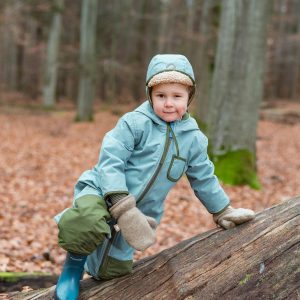 LUMILI Wetterfeste Wintermütze mit Ohrenschutz blau/grün von Finkid