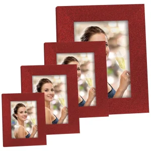 Wechselrahmen Bilderrahmen Holzrahmen Fotos Glitzereffekt rot 1 Stk 4 Formate