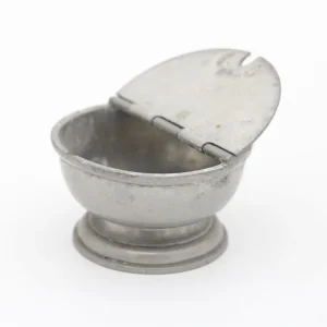 Zinn-Kurtz Stuttgart Aschenbecher mit Deckel Deckeldose Vintage alt H 4 cm