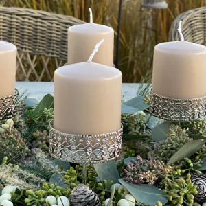 Kerzenhalterung Adventkranz silber