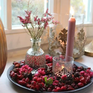 DIY – Adventteller rose mit Vase