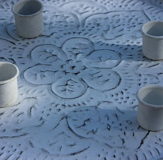 Blumenteller weiß inkl. 4 Magnete groß – Bild 9