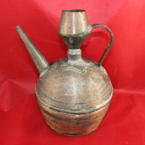 alte schwere verzierte Öl Wasser Kanne mit Griff  Kupfer verzinnt ? orientalisch