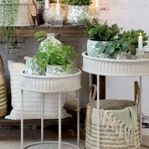 Beistelltisch weiß mit Dekorkante