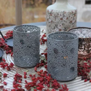 Windlicht, Vase Boje klein grau