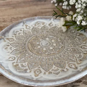 Teller Dani Mandala creme glänzend – 14 cm