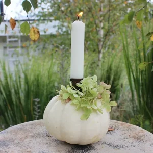 DIY Set – Kürbis Kerzenständer Casperita inkl. Kerzenspieß und Kerze