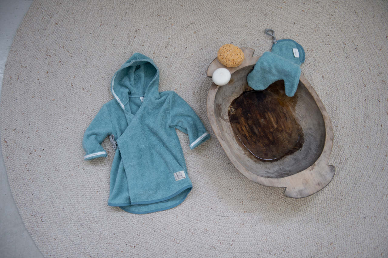 Bio Dusch Waschlappen Dijon hellblau von Koeka – Bild 4