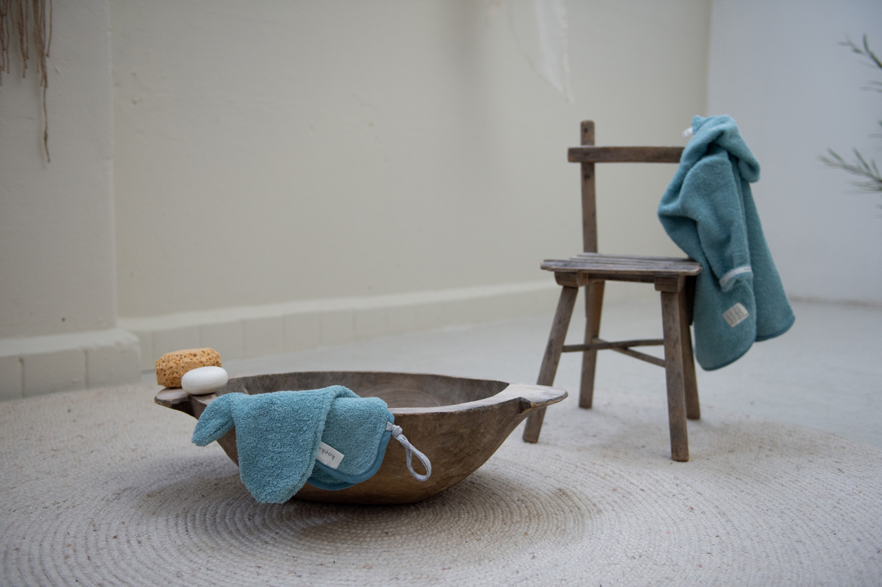 Bio Dusch Waschlappen Dijon hellblau von Koeka – Bild 5