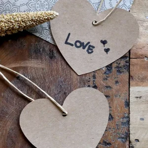 Anhänger Herz Papier – 10 Stück