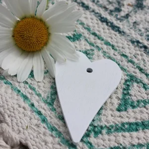 Herzanhänger Holz weiß