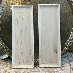 Holzteller weiß, Tablett