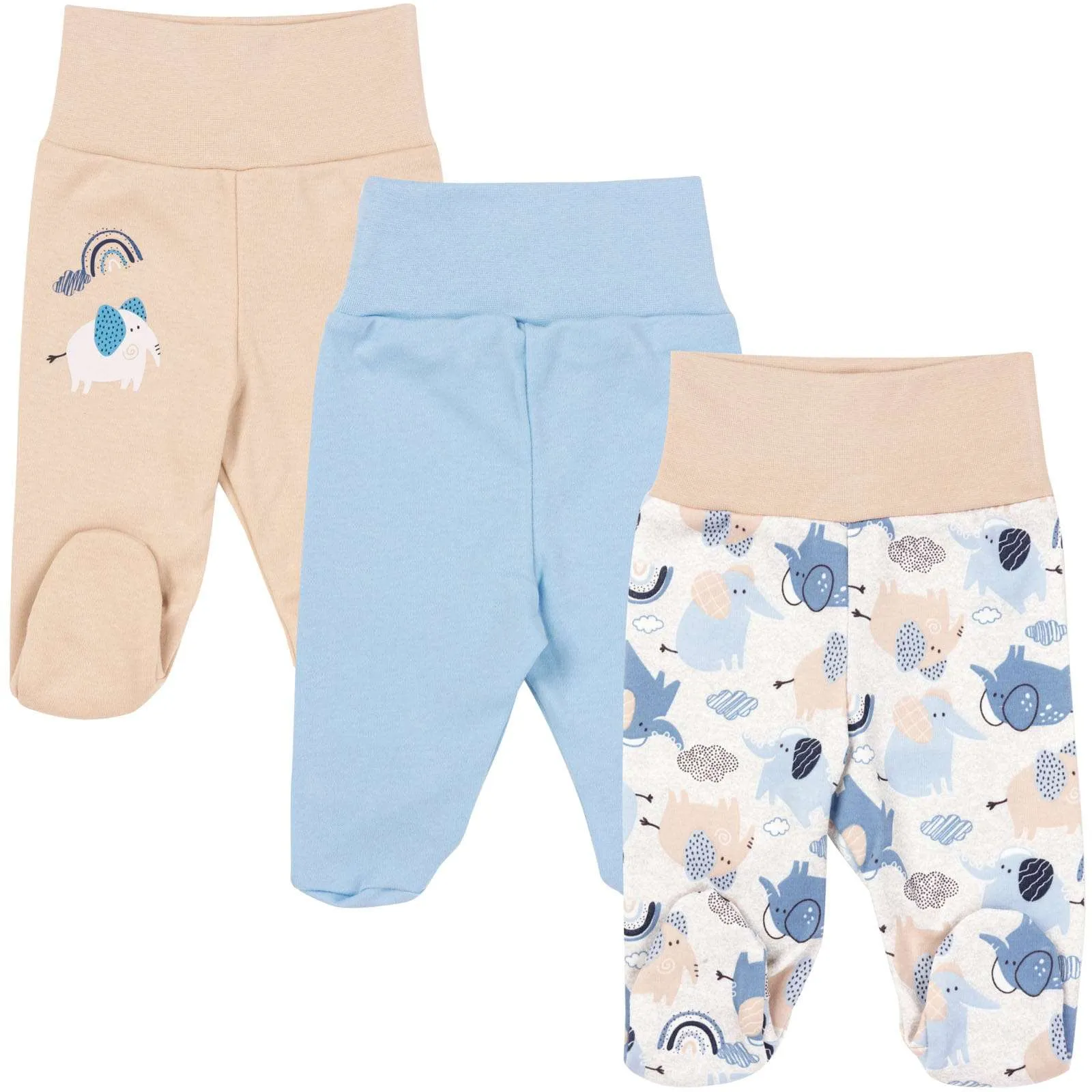Babyhose mit Fuß „Blue Elephants” – Bild 2