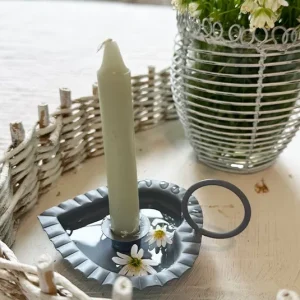 Kammerleuchter Herz grau Mini