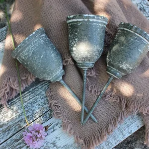 Kerzenspieß hellgrau bauchig