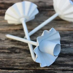 Kerzenspieß Rüschen weiß