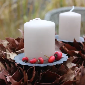 Kerzenspieß für Stumpenkerzen braun