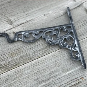 Halterung für Laternen, Konsole für Regal oder Wildbienennisthilfe grau