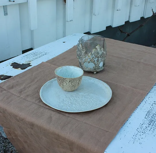 Läufer Leinen braun – Bild 7