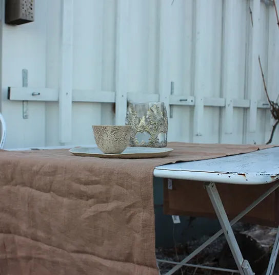 Läufer Leinen braun – Bild 6