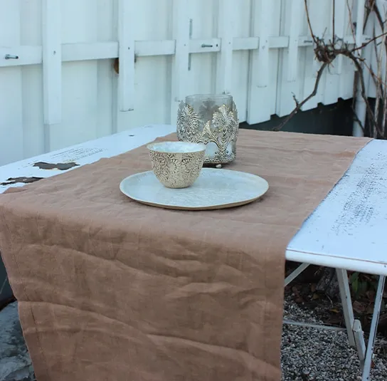 Läufer Leinen braun – Bild 5