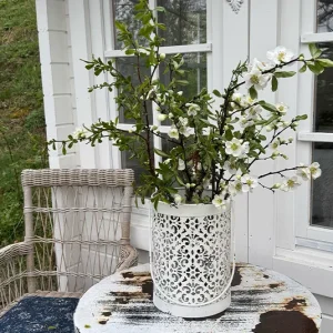 Laterne oder Vase Cosi mit Henkel weiß