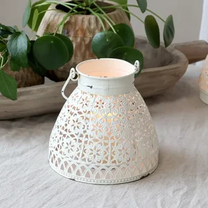Laterne, Windlicht Florentina Henkel antique creme