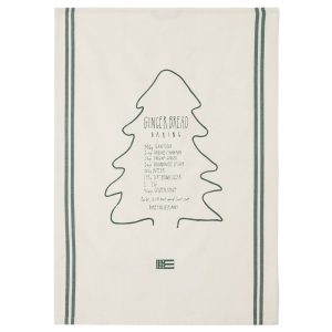 LEXINGTON Geschirrtuch GINGERBREAD ORGANIC COTTON KITCHEN TOWEL, White/Green, 50 x 70
