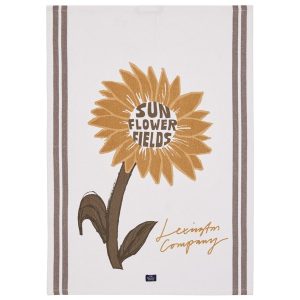 LEXINGTON Geschirrtuch SUN FLOWER ORGANIC COTTON KITCHEN TOWEL, White/Stone, 50 x 70
