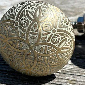 Möbelknopf gold/weiß