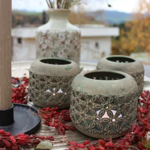 Windlicht olive antique