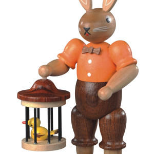 Hase mit Vogelkäfig