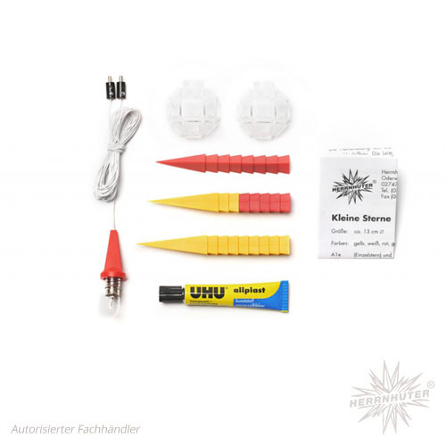 Herrnhuter Stern Kunststoff 13cm gelb/rot – Bild 2