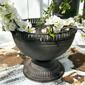 Topf, Vase Irina Rustic Metall mit Borte