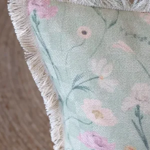 Polsterüberzug grün blumig