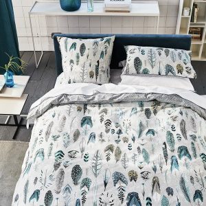 DESIGNERS GUILD Bettwäsche QUILL DUCK EGG, 135×200, 80×80