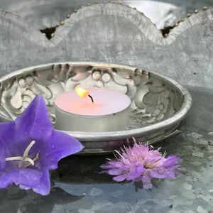 Schälchen Metall silber, Schwimmschale für Teelicht