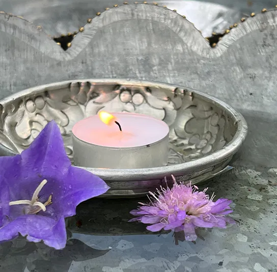 Schälchen Metall silber, Schwimmschale für Teelicht – Bild 2