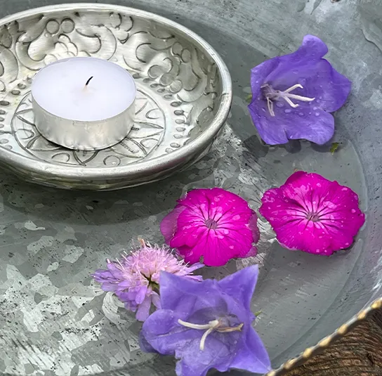 Schälchen Metall silber, Schwimmschale für Teelicht – Bild 3