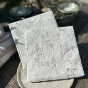 Serviette zartrosa Blumen