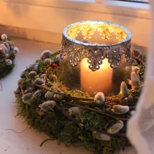 Set Mooskranz mit Windlicht Love
