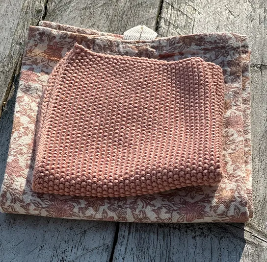 Geschirrtuch blumig mit Waschtuch im Set (Ersparnis 1,90) – Bild 5